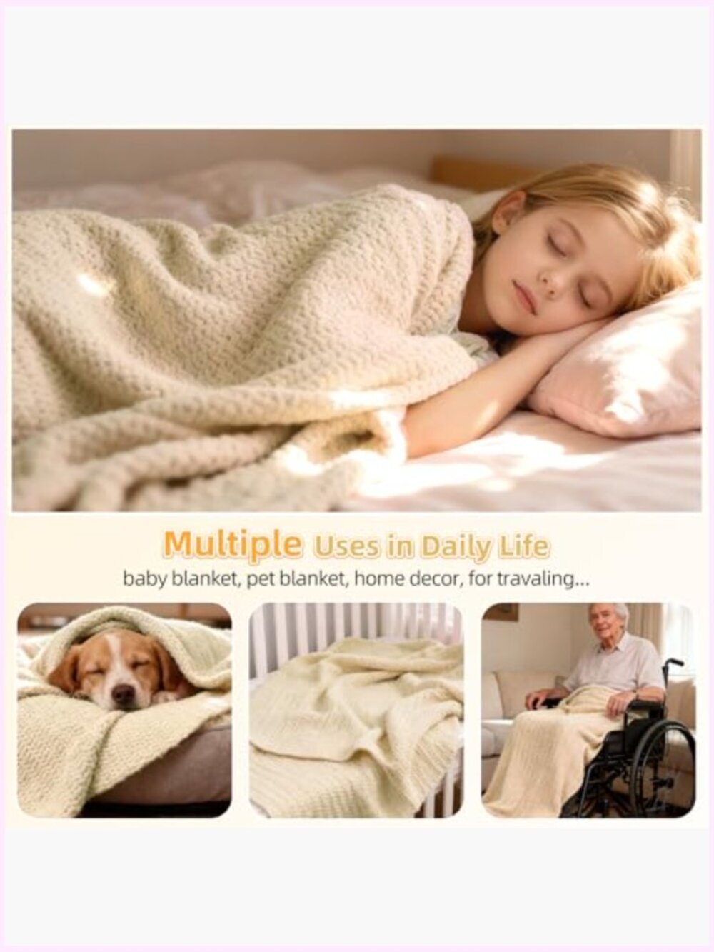 Complete Blanket Crochet Kit for Beginners with Chenille Yarn & Video Tutorial - Picture 5 of 6